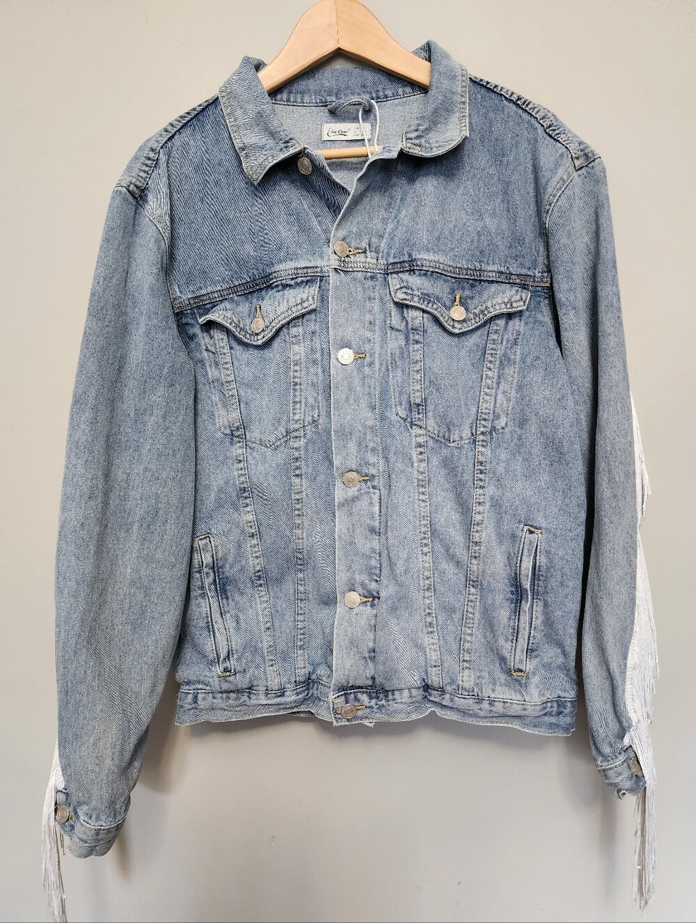 Elia CherLight Wash Denim Cow Girl Jacket - Casual Button-Front Size Large